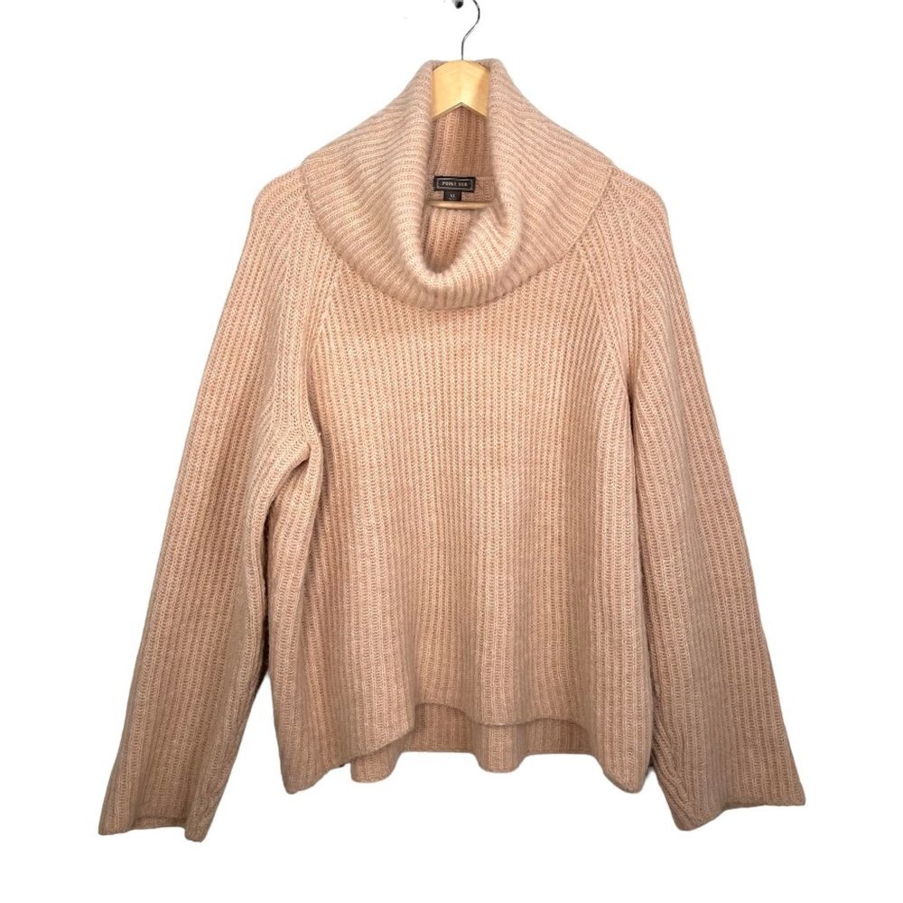 Point‎ Sur J. Crew wool blend Ribbed Turtle Neck Sweater Pullover Sz XL